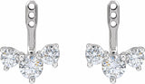 14K White Gold 2 CTW Lab-Grown Diamond Earring Jackets