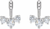 14K White Gold 1 CTW Lab-Grown Diamond Earring Jackets