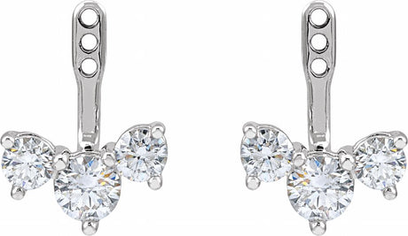14K White Gold 1 CTW Lab-Grown Diamond Earring Jackets