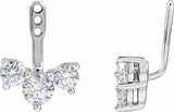 14K White Gold 1 CTW Lab-Grown Diamond Earring Jackets