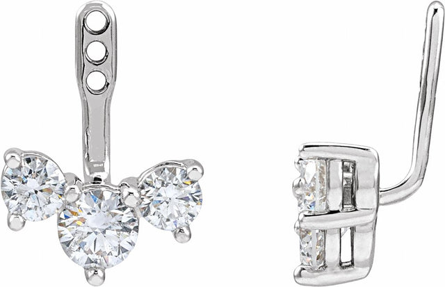 14K White Gold 1 CTW Lab-Grown Diamond Earring Jackets