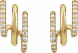14K Yellow Gold 1/3 CTW Lab-Grown Diamond Stacked 15.2 mm Triple J-Hoop Earrings