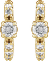 14K Yellow Gold 3/8 CTW Lab-Grown Diamond 12 mm Hoop Earrings