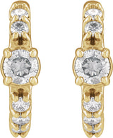 14K Yellow Gold 3/8 CTW Lab-Grown Diamond 12 mm Hoop Earrings