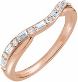 14K Rose Gold 1/2 CTW Natural Diamond Contour Band
