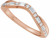 14K Rose Gold 1/2 CTW Natural Diamond Contour Band
