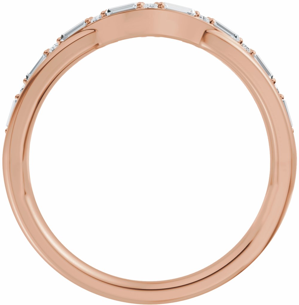 14K Rose Gold 1/2 CTW Natural Diamond Contour Band