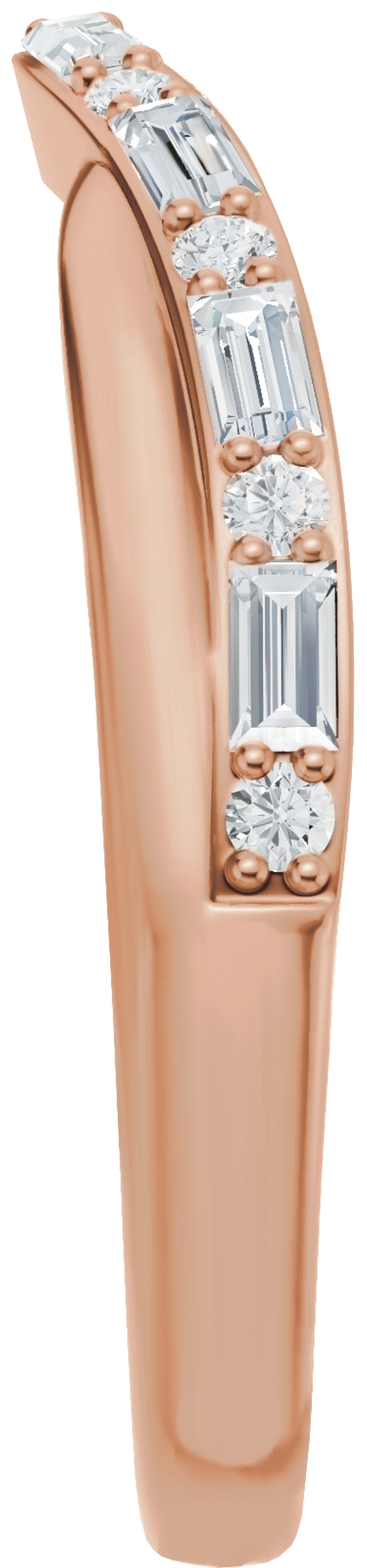 14K Rose Gold 1/2 CTW Natural Diamond Contour Band