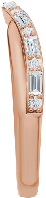 14K Rose Gold 1/2 CTW Natural Diamond Contour Band