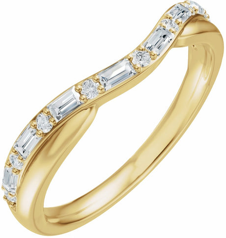 14K Yellow Gold 1/2 CTW Natural Diamond Contour Band