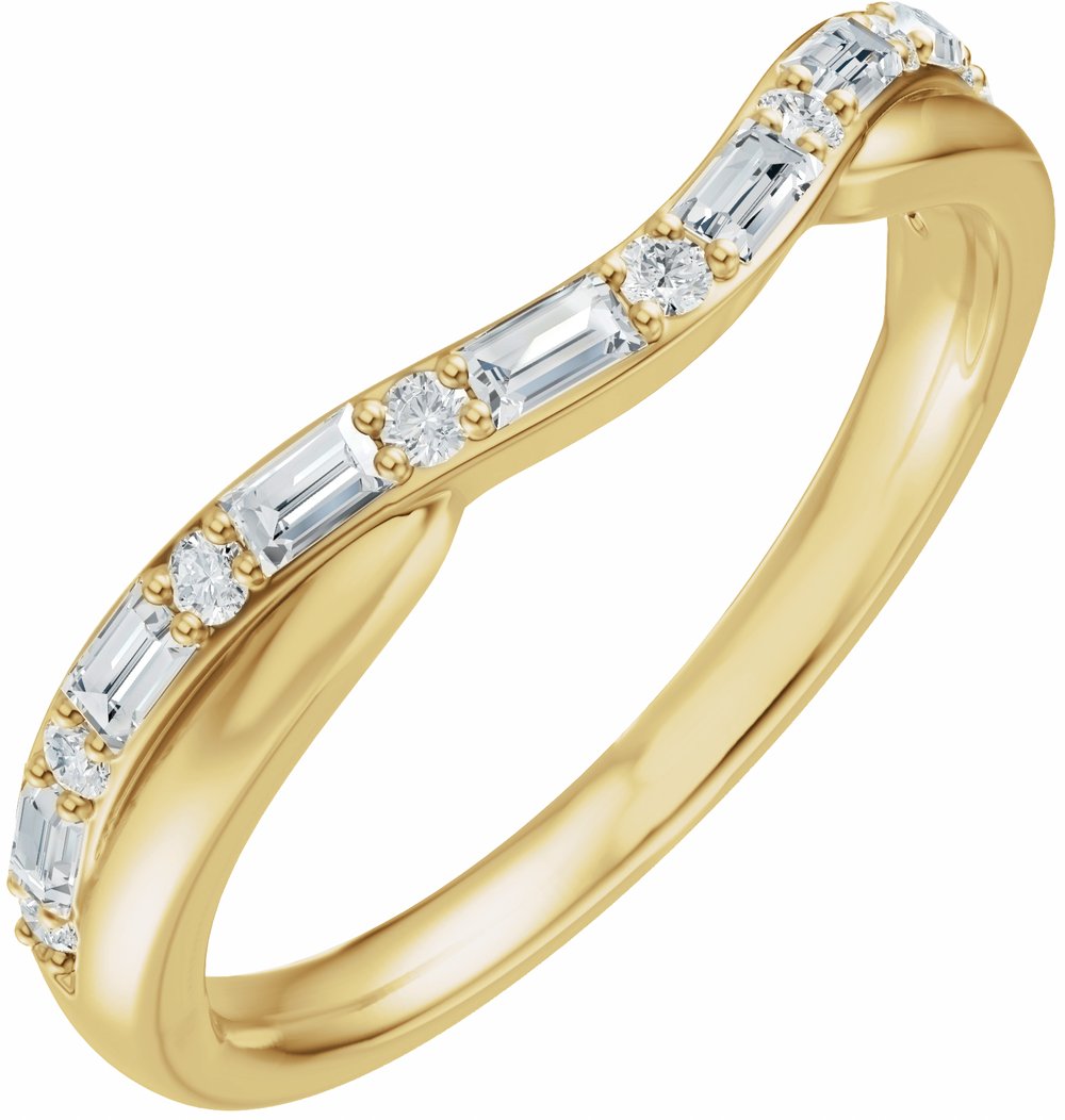 14K Yellow Gold 1/2 CTW Lab Grown Diamond Contour Band