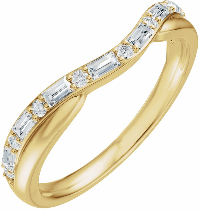 14K Yellow Gold 1/2 CTW Lab Grown Diamond Contour Band