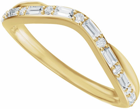 14K Yellow Gold 1/2 CTW Natural Diamond Contour Band