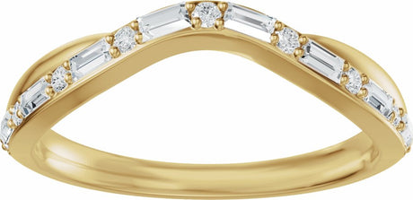 14K Yellow Gold 1/2 CTW Lab Grown Diamond Contour Band