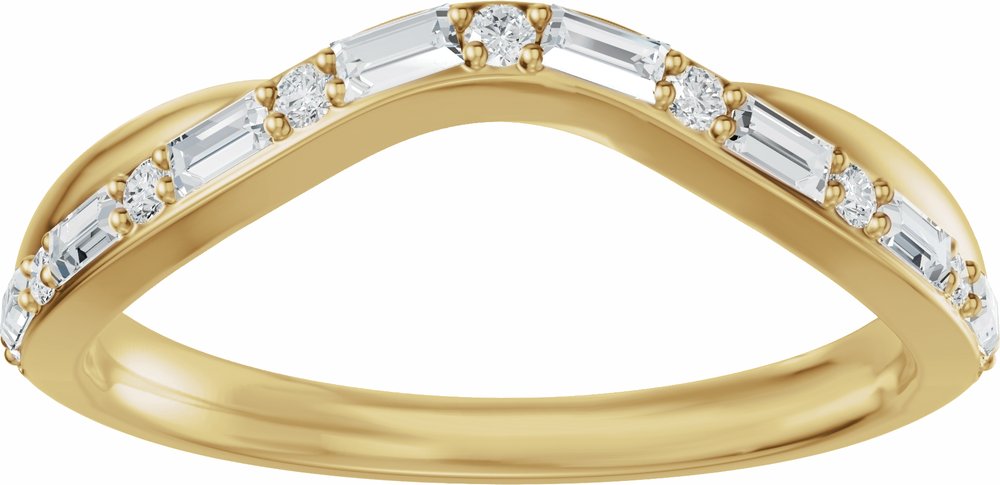 14K Yellow Gold 1/2 CTW Natural Diamond Contour Band