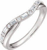 14K White Gold 1/2 CTW Lab Grown Diamond Contour Band