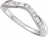 14K White Gold 1/2 CTW Lab Grown Diamond Contour Band