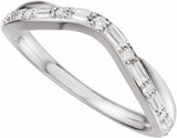14K White Gold 1/2 CTW Natural Diamond Contour Band