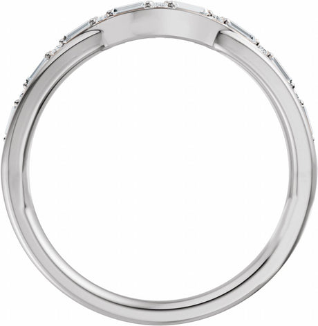 14K White Gold 1/2 CTW Lab Grown Diamond Contour Band
