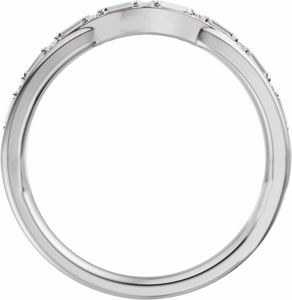 14K White Gold 1/2 CTW Natural Diamond Contour Band