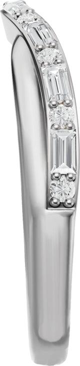 14K White Gold 1/2 CTW Lab Grown Diamond Contour Band