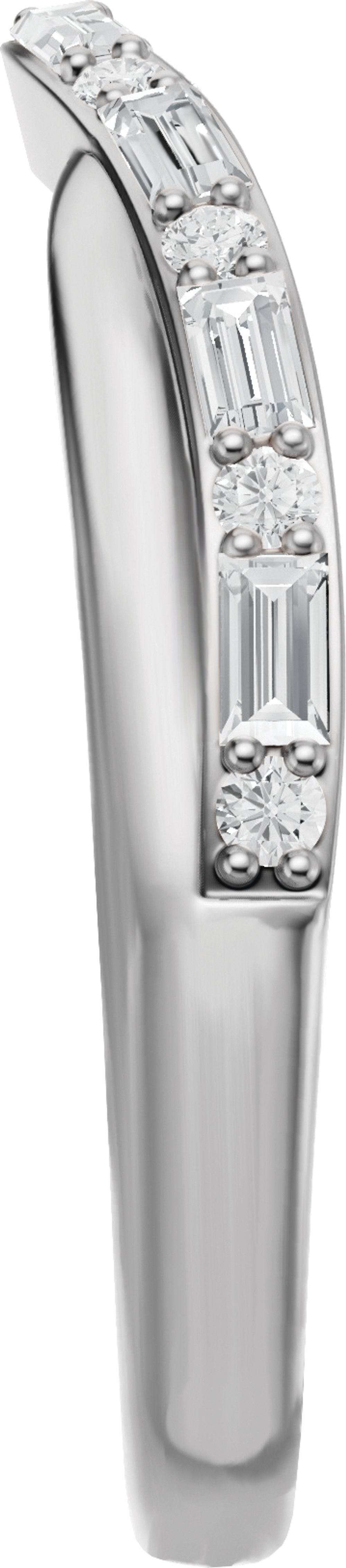 14K White Gold 1/2 CTW Natural Diamond Contour Band