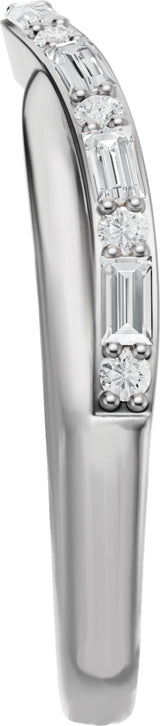 14K White Gold 1/2 CTW Natural Diamond Contour Band