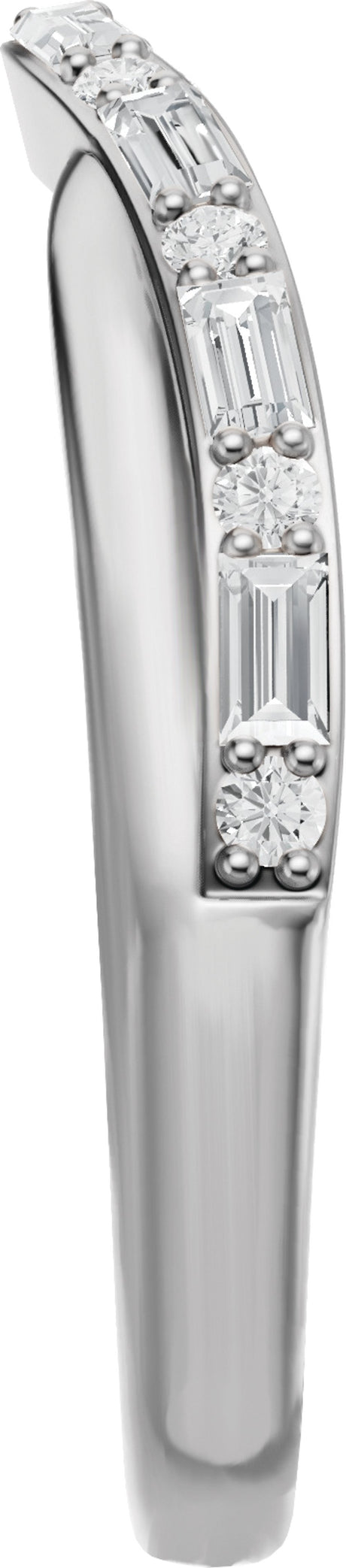 14K White Gold 1/2 CTW Natural Diamond Contour Band