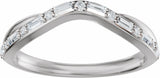 14K White Gold 1/2 CTW Natural Diamond Contour Band