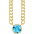 14K Yellow Gold Natural Aquamarine 16" Necklace