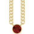 14K Yellow Gold Natural Mozambique Garnet 16" Necklace