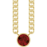14K Yellow Gold Natural Mozambique Garnet 16" Necklace