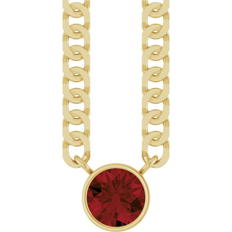 14K Yellow Gold Natural Mozambique Garnet 16" Necklace