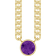 14K Yellow Gold Natural Amethyst 16" Necklace