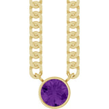14K Yellow Gold Natural Amethyst 16" Necklace
