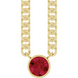 14K Yellow Gold Lab-Grown Ruby 16" Necklace