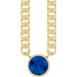 14K Yellow Gold Lab-Grown Blue Sapphire 16" Necklace