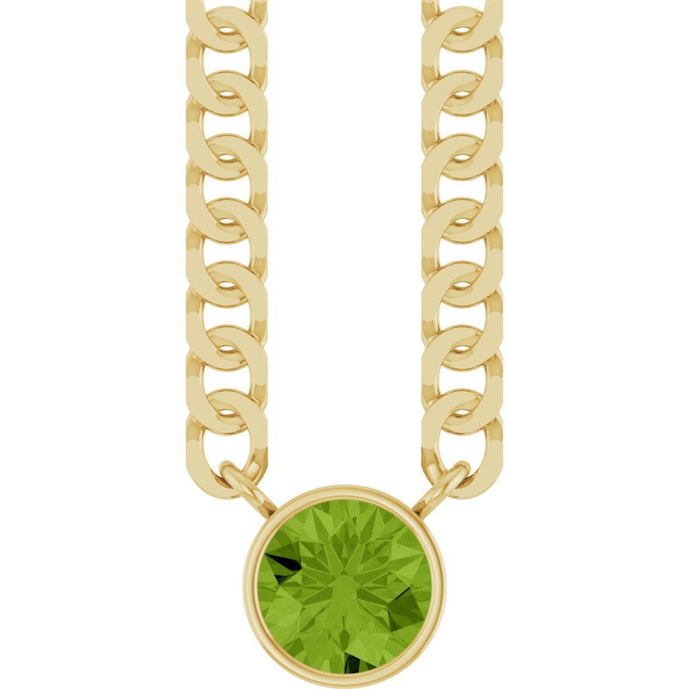 14K Yellow Gold Natural Peridot 16" Necklace