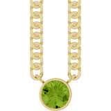 14K Yellow Gold Natural Peridot 16" Necklace