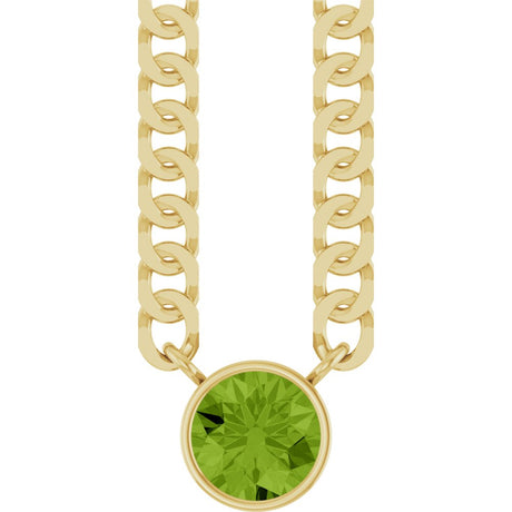 14K Yellow Gold Natural Peridot 16" Necklace