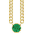 14K Yellow Gold Lab-Grown Emerald 16" Necklace