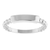 14K White Gold 2.5 mm Engravable Beaded Ring