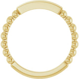 10K Yellow Gold 2.5 mm Engravable Beaded Ring