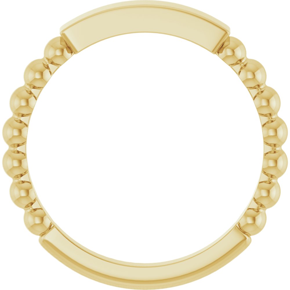 14K Yellow Gold 2.5 mm Engravable Beaded Ring