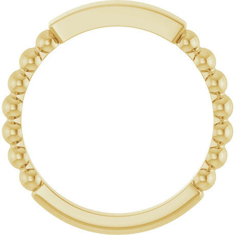 14K Yellow Gold 2.5 mm Engravable Beaded Ring