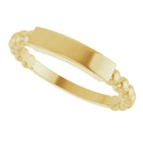 10K Yellow Gold 2.5 mm Engravable Beaded Ring