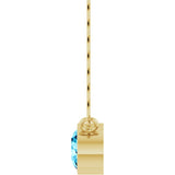 14K Yellow Gold Natural Aquamarine 16" Necklace