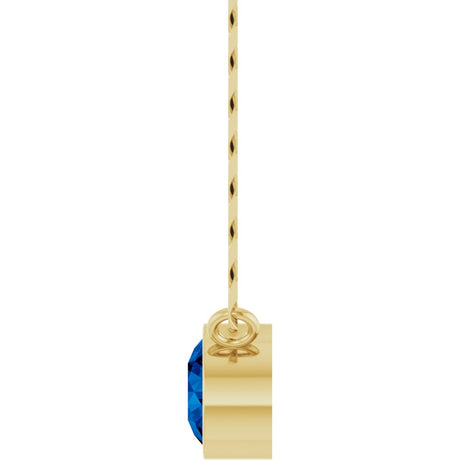 14K Yellow Gold Lab-Grown Blue Sapphire 16" Necklace