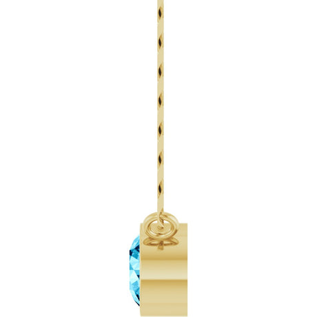 14K Yellow Gold Natural Aquamarine 16" Necklace