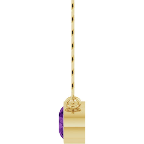 14K Yellow Gold Natural Amethyst 16" Necklace